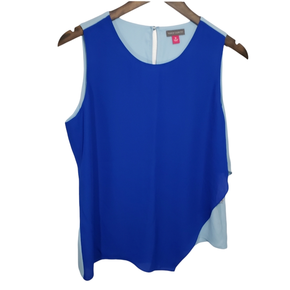 Vince Camuto Blue Layered Blouse Women's Medium NWT